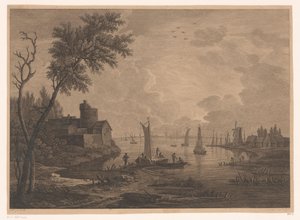 Paysage avec bateaux de pêche - Nicolas Dufour