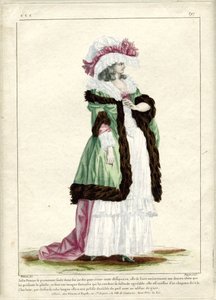 Galerie des Modes et Costumes Français, 1785, CCC 297: Jolie Femme se promenant seule... - Nicolas Dupin