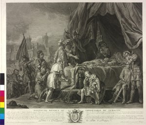 Le corps mort de Bertrand Du Guesclin (eau-forte) - Nicolas Guy Brenet