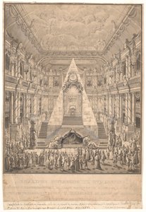 Chapelle du château de Christiansborg avec le catafalque de Frederik V - Nicolas Henri Jardin