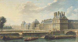 Le Palais des Tuileries, vu du quai d
