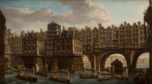 Joutes de marins, entre le Pont Notre-Dame et le Pont-Au-Change, Paris