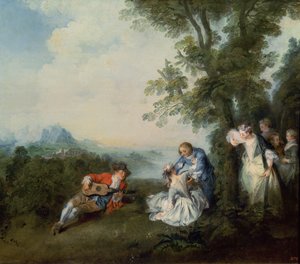 Une compagnie au bord de la forêt, 1720 - Nicolas Lancret