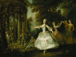 Mademoiselle Salle en Vénus avec les Trois Grâces - Nicolas Lancret