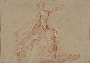 Étude pour La danse entre le pavillon et la fontaine - Nicolas Lancret