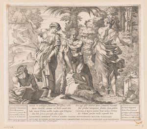 Hercule entre la Vertu et le Vice - Nicolas Mignard