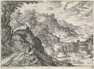 Paysage montagneux avec un moulin à eau - Nicolas Moillon