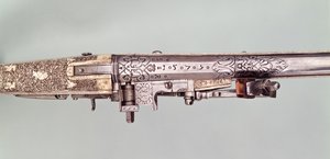 Paire de pistolets à silex de présentation avec montures en argent, traditionnellement offerts par Napoléon Ier à son frère Joseph Bonaparte lors de son couronnement en Espagne, probablement en 1808. Fabriqués par Nicholas Noel Boutet, Versailles - Nicolas Noel Boutet
