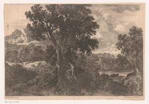 Paysage de montagne avec arbres - Nicolas Perelle