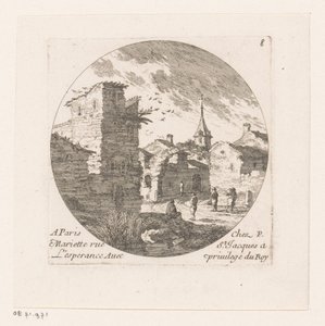 Figures près des ruines d