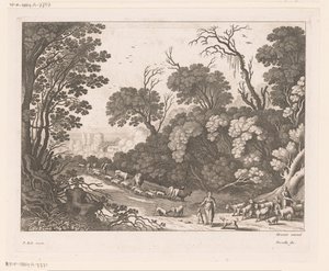 Bergers avec troupeau - Nicolas Perelle
