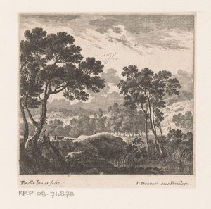 Paysage avec arbres et lac