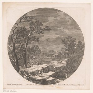 Paysage avec des travailleurs forestiers - Nicolas Perelle