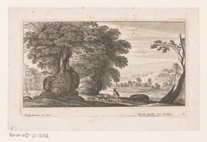 Paysage avec figure et bétail (série Paysages) - Nicolas Perelle