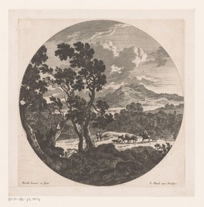 Paysage avec berger et troupeau