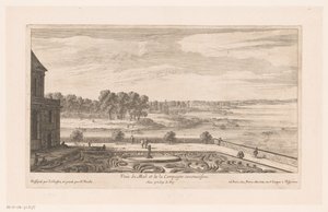 Paysage avec manoir et jardin