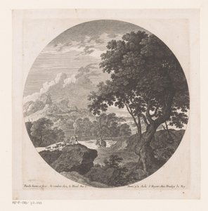 Paysage avec deux hommes et un troupeau de chèvres