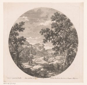 Paysage avec promeneurs et bête de somme