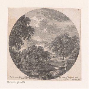 Paysage fluvial avec source