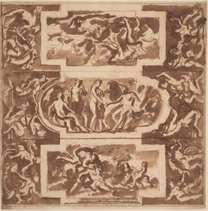 Modello pour un plafond : Diane et le mort Endymion, le Jugement de Paris, et la Mort d