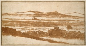 Vue à travers une vallée vers des collines lointaines - Nicolas Poussin