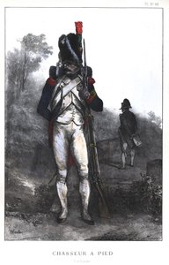 Guerres napoléoniennes, chasseur à pied de la Garde impériale en grande tenue, 1845