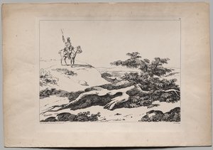 Soldat à cheval dans un paysage - Nicolas Toussaint Charlet
