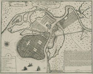 Carte de Petersburg, 1717