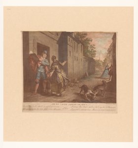Scène de rue avec homme avec livre (Fables de Jean de La Fontaine, Suite d