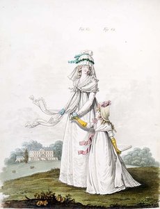 Mère et enfant en robe du matin de la 