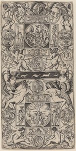 Panneau ornemental avec Orphée et le Jugement de Paris - Nicoletto da Modena