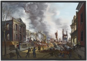 Vue des ruines après le grand incendie de New York, 1835, 1837