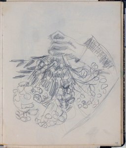 Le bras droit de H. C. Andersen. Esquisse pour "La prairie de Nysø" (Odense)