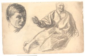 Figure du Christ et une tête - Niels Larsen Stevns