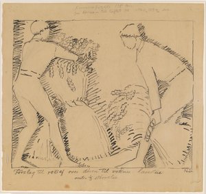 Deux hommes avec des gerbes de blé