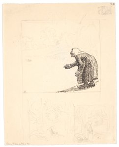 Esquisse pour "Vilderik Kongesøn og Miseri Mø" (f.o.) et "Den lille slange" (deux études f.n.) - Niels Skovgaard