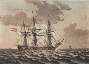 Un navire de guerre ancré dans une tempête - Niels Truslew