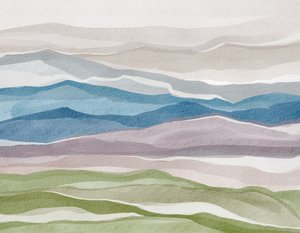 Aquarelle abstraite représentant des montagnes - Nikita Jariwala