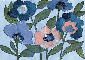 Fleurs bleues et pêche - Nikita Jariwala