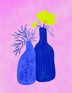 Vases à motifs floraux colorés - Nikita Jariwala