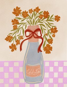 Bouteille de champagne décorée de fleurs festives - Nikita Jariwala