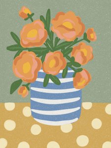 Nature morte florale aux oranges - Nikita Jariwala