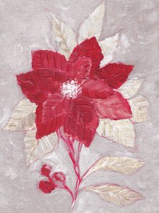 Poinsettia rouge texturé - Nikita Jariwala