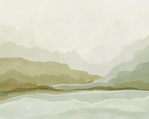 Aquarelle : Montagne et vallée - Nikita Jariwala