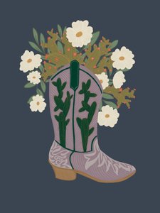 Bottes Western à motifs floraux