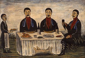Trois hommes à dîner