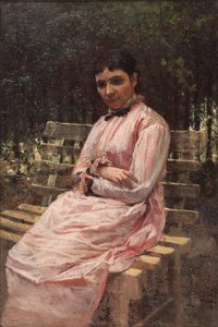 Dans un parc. Portrait de la femme de l