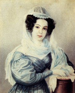 Portrait de Camilla Ivasheva Le Dantieau 1808-1839, épouse du décembriste Vasily Ivashev, 1834 - Nikolai Alexandrovich Bestuzhev