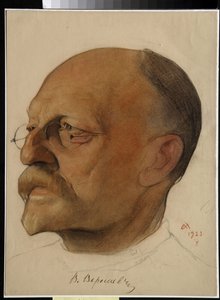 Portrait de Vikenti Vikentievitch Smidovitch, dit Vikenti Veressaiev - Dessin de Nikolai Andreevich Andreev