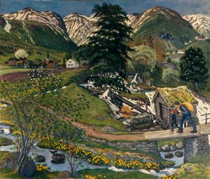 Kvennagong et cour de Jolster - Nikolai Astrup